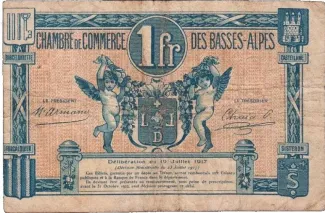 French notgeld 1 Franc, 1917 reverse
