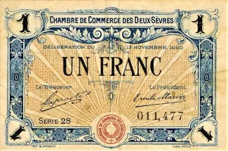 French notgeld 1 Franc, 1920 image
