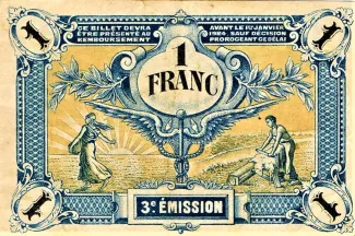 French notgeld 1 Franc, 1920 reverse