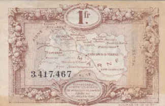 French notgeld 1 Franc, 1920 reverse