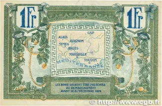 French notgeld 1 Franc, 1920 reverse