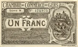 French notgeld 1 Franc, 1921 image