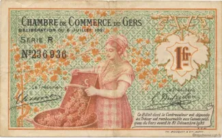 French notgeld 1 Franc, 1922 image