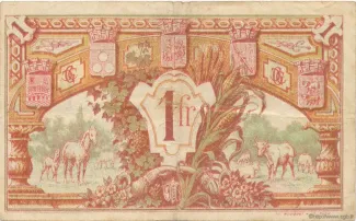 French notgeld 1 Franc, 1921-1922 reverse