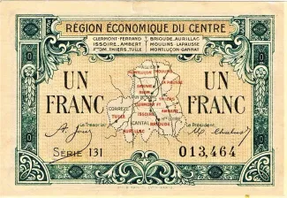 French notgeld 1 Franc, 1924 image