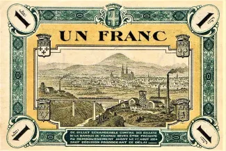 French notgeld 1 Franc, 1924 reverse