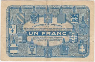French notgeld 1 Franc, 1925 reverse