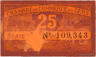 French notgeld 25 Centimes,  image