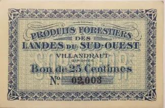 French notgeld 25 Centimes, 1914 image