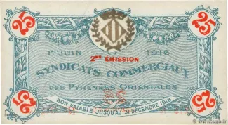 French notgeld 25 Centimes, 1916 image