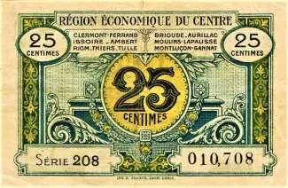 French notgeld 25 Centimes, 1924 image