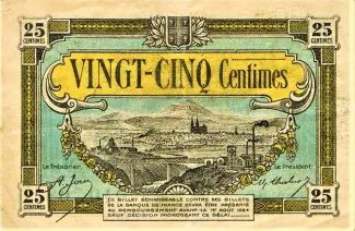 French notgeld 25 Centimes, 1924 reverse