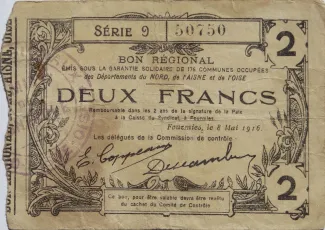 French notgeld 2 Francs, 1917 image