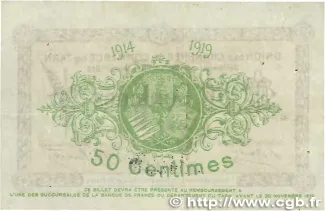 French notgeld 50 Centimes, 1914 reverse