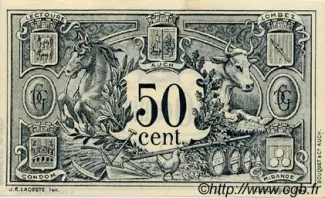 French notgeld 50 Centimes, 1914-1916 reverse