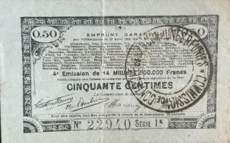 French notgeld 50 Centimes, 1915 image