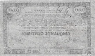 French notgeld 50 Centimes, 1915 reverse