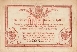 French notgeld 50 Centimes, 1916 reverse
