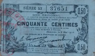 French notgeld 50 Centimes, 1916 image