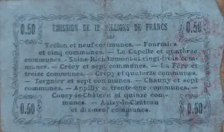 French notgeld 50 Centimes, 1916 reverse