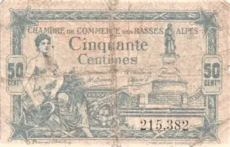 French notgeld 50 Centimes, 1917 image