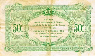 French notgeld 50 Centimes, 1917 reverse