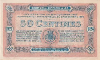 French notgeld 50 Centimes, 1919-1920 reverse