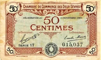 French notgeld 50 Centimes, 1920 image