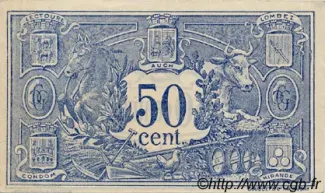 French notgeld 50 Centimes, 1920-1921 reverse
