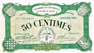 French notgeld 50 Centimes, 1921 image
