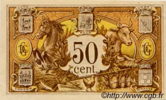 French notgeld 50 Centimes, 1921-1922 reverse