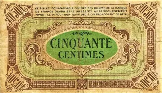 French notgeld 50 Centimes, 1924 reverse