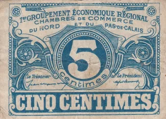 French notgeld 5 Centimes, 1918 image
