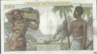 French Settlements of Oceania 1.000 Francs, 1938-1957 reverse