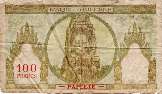 French Settlements of Oceania 100 Francs, 1937-1965 reverse