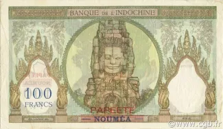 French Settlements of Oceania 100 Francs, 1940 reverse
