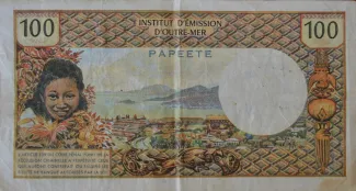French Polynesia 100 Francs, 1969 reverse