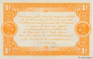 French Settlements of Oceania 1 Franc, 1919 reverse