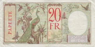 French Settlements of Oceania 20 Francs, 1928 reverse