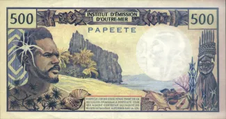 French Polynesia 500 Francs, 1970-1992 reverse