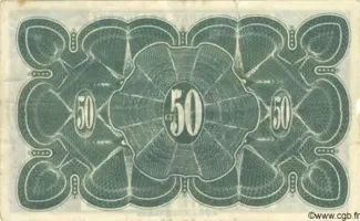 French Settlements of Oceania 50 Centimes, 1920 reverse