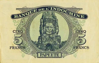 French Settlements of Oceania 5 Francs, 1944 reverse