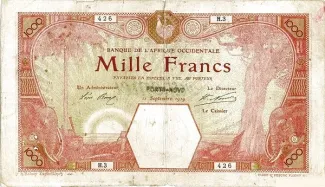 French West Africa 1.000 Francs, 1919