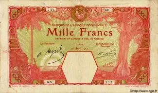 French West Africa 1.000 Francs, 1924