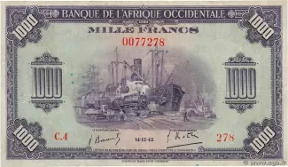 French West Africa 1.000 Francs, 1942