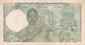 French West Africa 1.000 Francs, 1954 image