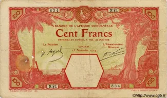 French West Africa 100 Francs, 1903-1924