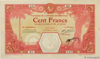 French West Africa 100 Francs, 1905