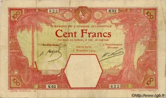 French West Africa 100 Francs, 1920-1924