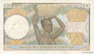 French West Africa 100 Francs, 1936-1941 reverse